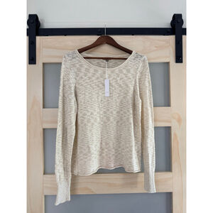 Lilla P Women’s Lightweight Knit Sweater Beige Tan Long Sleeve Size L NWT